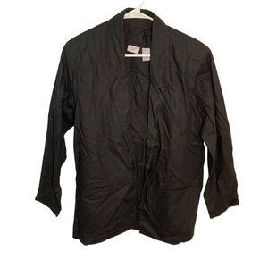 Vintage Fashion Options Women's Size Small One Button Blazer Black Shoulder Pads